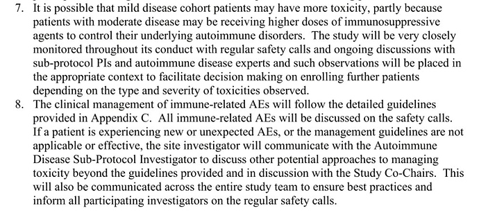 Exhibit 2: Information pooling via safety calls, from p.100 of AIM-NIVO protocol.